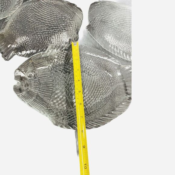 Fish Plates and Serving Platter Set of 6 Pasabahce Turkish Glass Marine Nautical - Picture 7 of 12